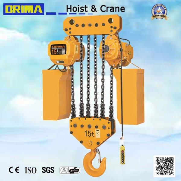 Brima 25t Single Speed 1.1kw Lifting Electric Chain Hoist with Hook Overhead Crane