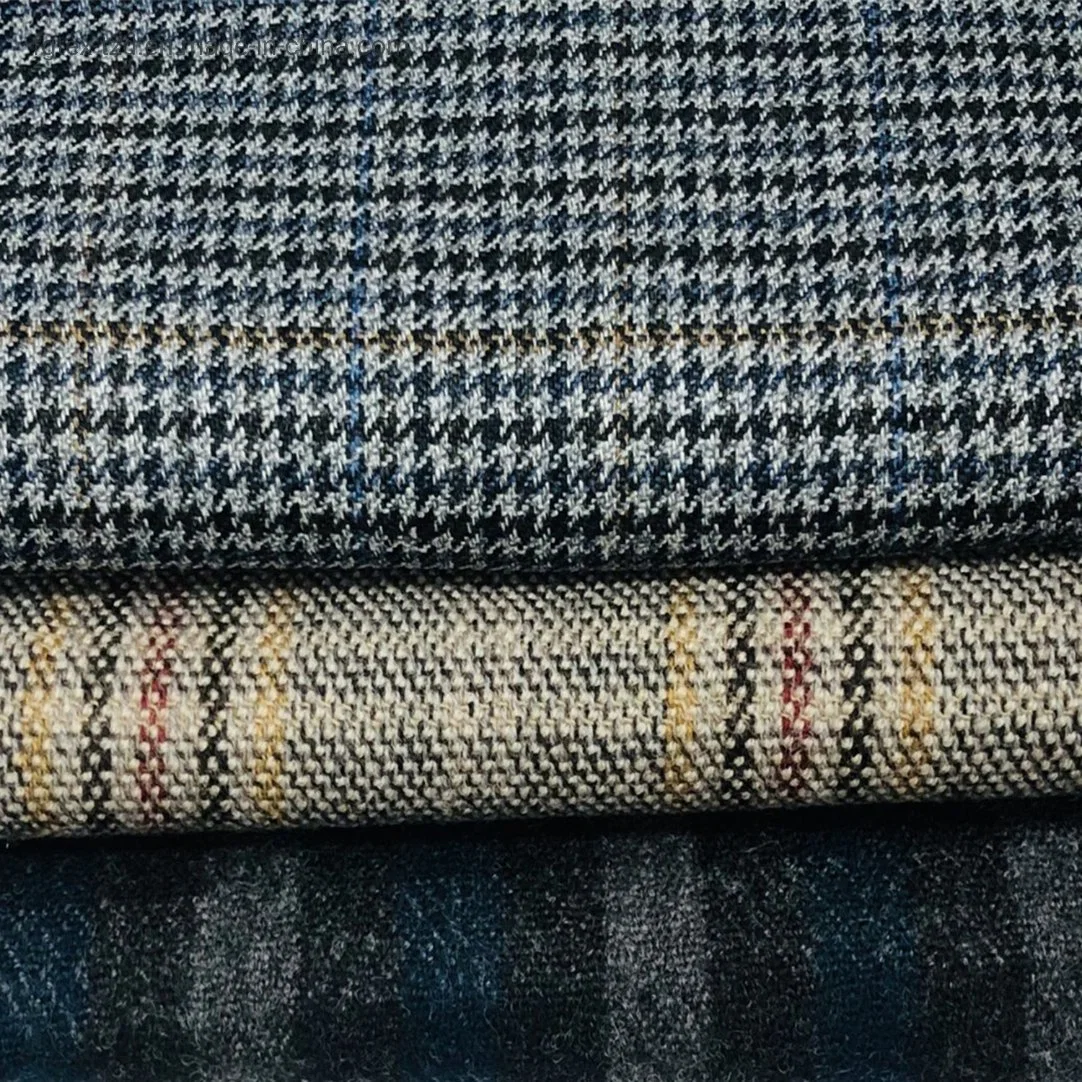 Wool Fancy Yarn Dyed Hacci Woolen Garment Fabrics