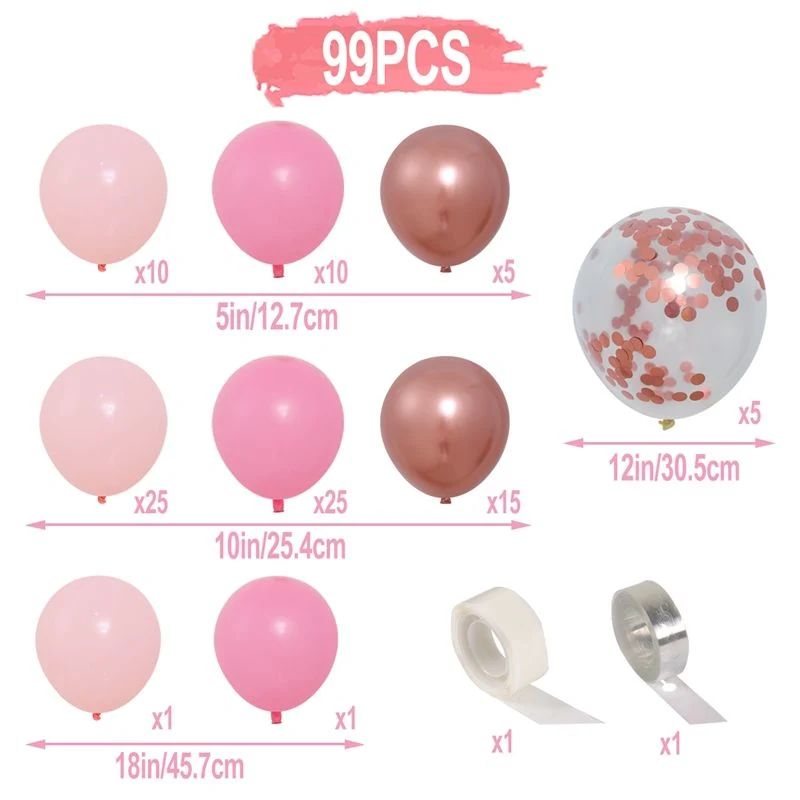 Competitive Price Manufacture Luxury Balloon Garland Kit Red Pink Gold and Blue Balloon