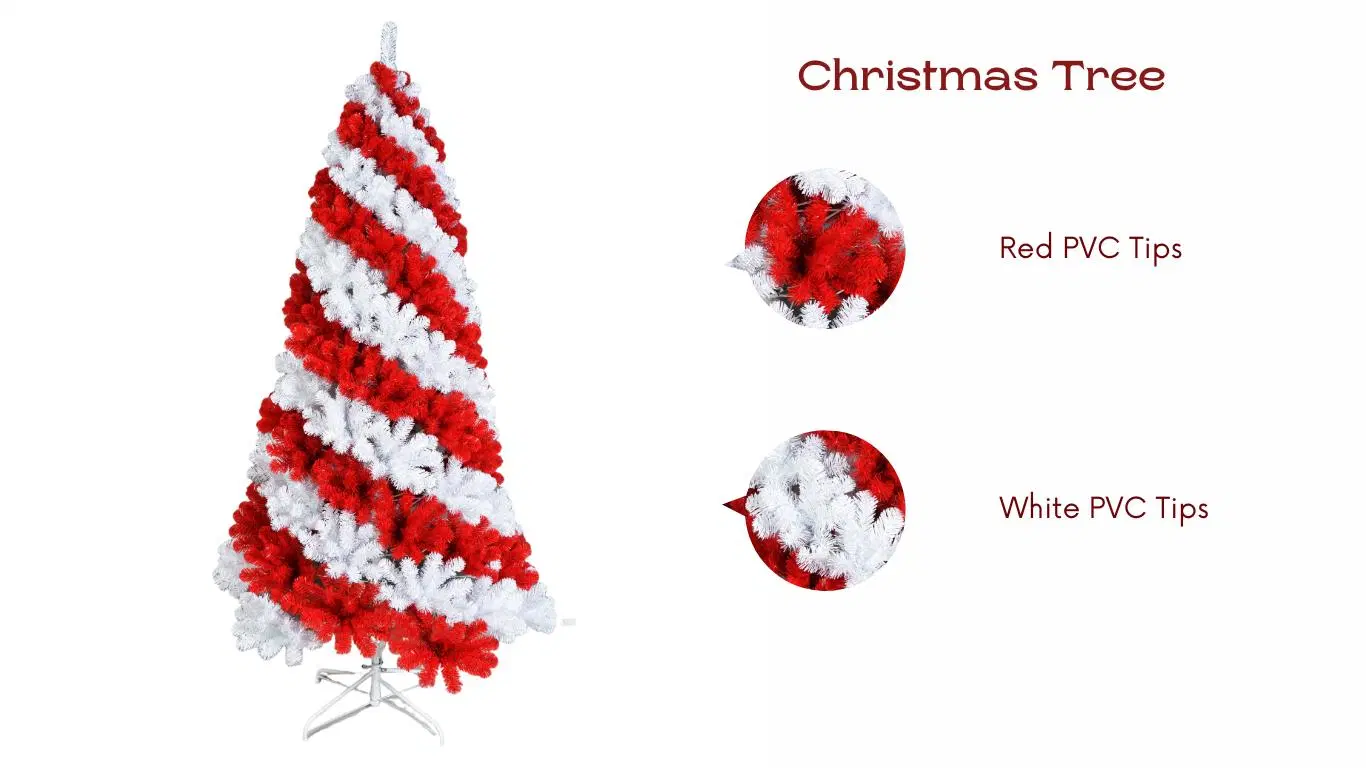 Colorful Christmas Trees Red and White Full PVC Artificial Christmas Tree for Indoor Outdoor Decorative Tree