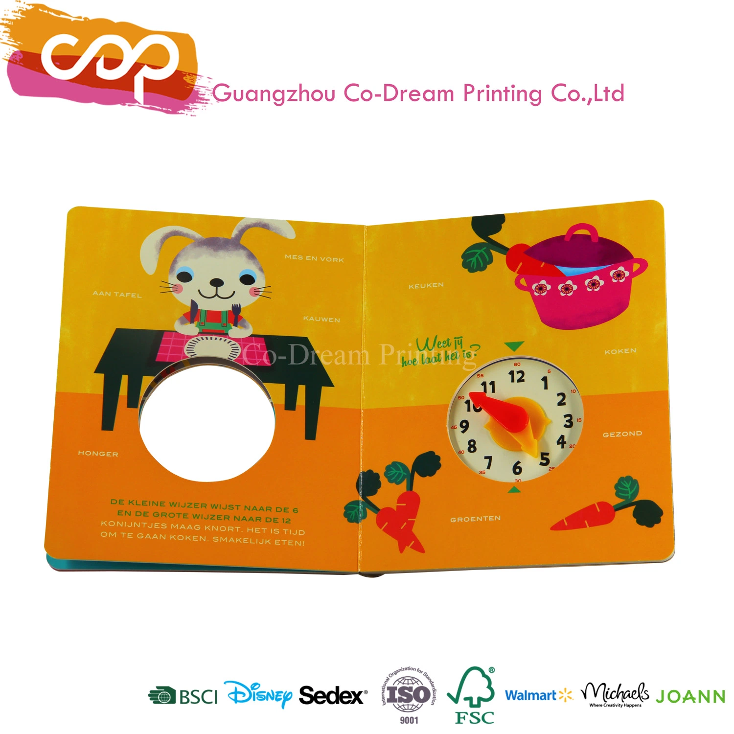 Customized Children Board Book Printing with UV Varnish Die Cut Book