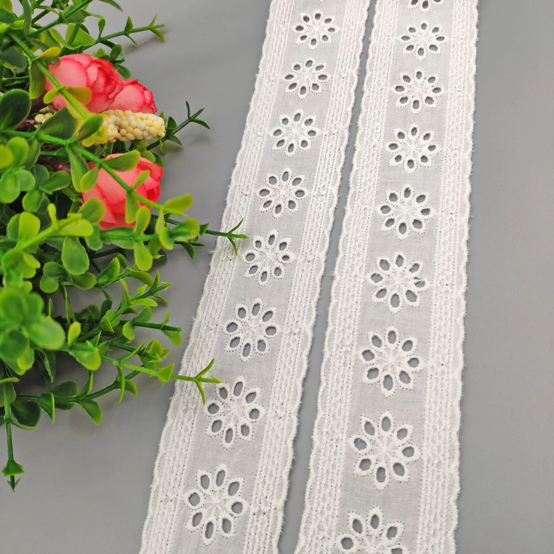 China Supplier New Come Cotton Embroidery Lace for Decoration, Clothing, Wedding Dress, Home Texitle, with Good Quality and Cheap Price