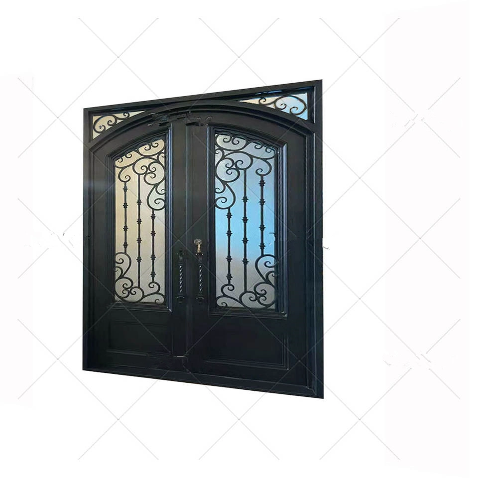 American French Security Exterior Entry Villa Wrought Gates Iron Double Door