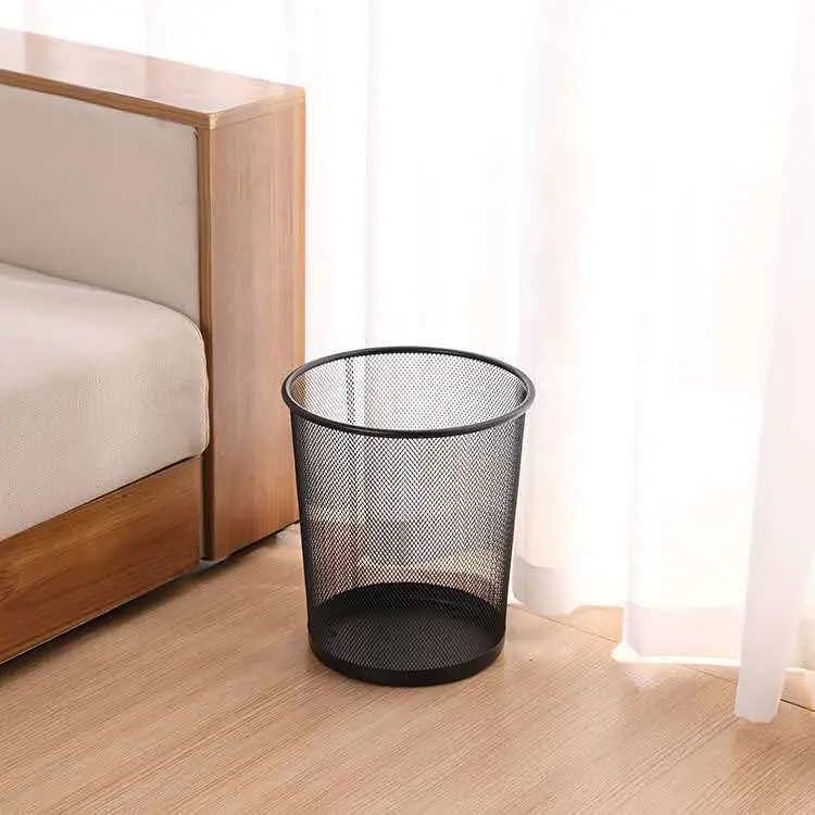 Iron Mesh Medium Furniture Kitchen Trash Can Office Wastebin