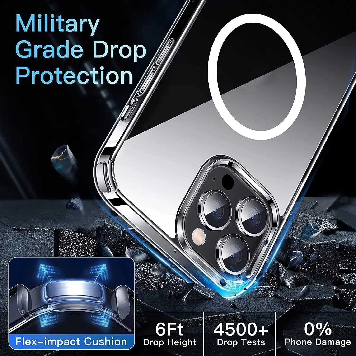 Original Quality Magnetic Magsafes Wireless Charging Transparent Clear Shockproof Phone Case