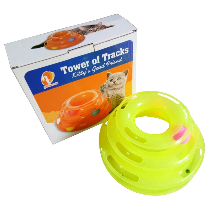 Wholesale/Supplier 4 Layers Interactive Funny Cat Toy PP Turntable Feather Ball Disk Cat Toy for Kitten Pet Products