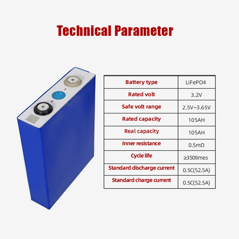 Haute puissance LFP 3,2V 105Ah 90Ah 280Ah 400Ah Cellule de batterie LiFePO4 pour le stockage de l'énergie éolienne UPS LiFePO4 3,2V 90Ah.