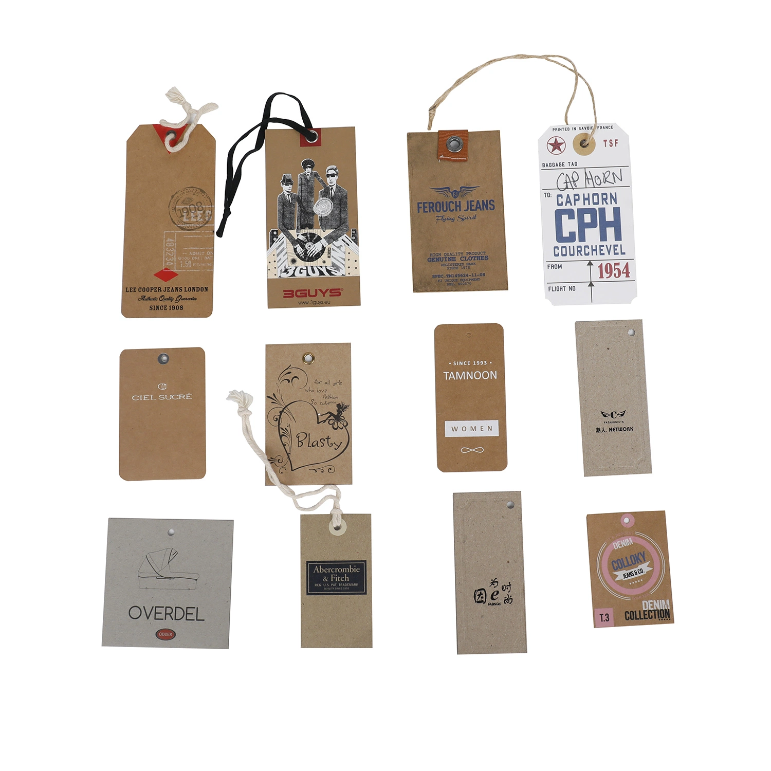 Luxury Thinken Paper Hangtag Ffy Custom Cloth Tag RFID Apparel Hang Tags Cloth Tags for Garment Tracking