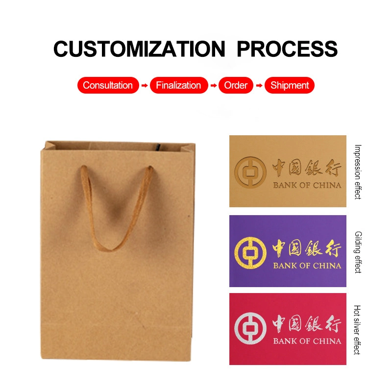 Custom Printed Cardboard Retail Boutique Shopping Clothes Gift Carrier Kraft Paper Bag with Handle