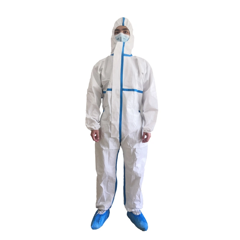 Protective Coveralls Disposable Suit Type 5b 6b PPE SMS Coverall Protection Clothing with CE En 14126