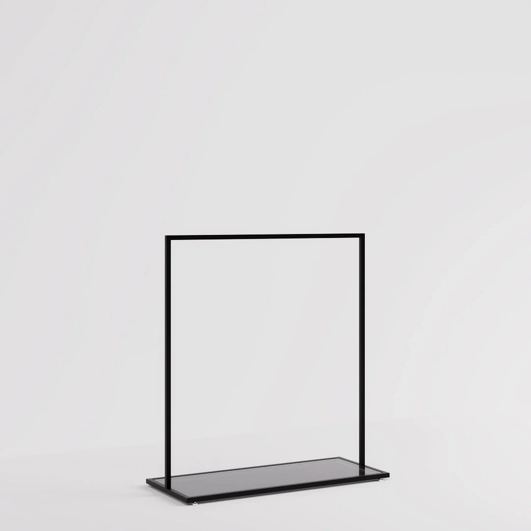 Glass Metal Rack Clothing Display Stand