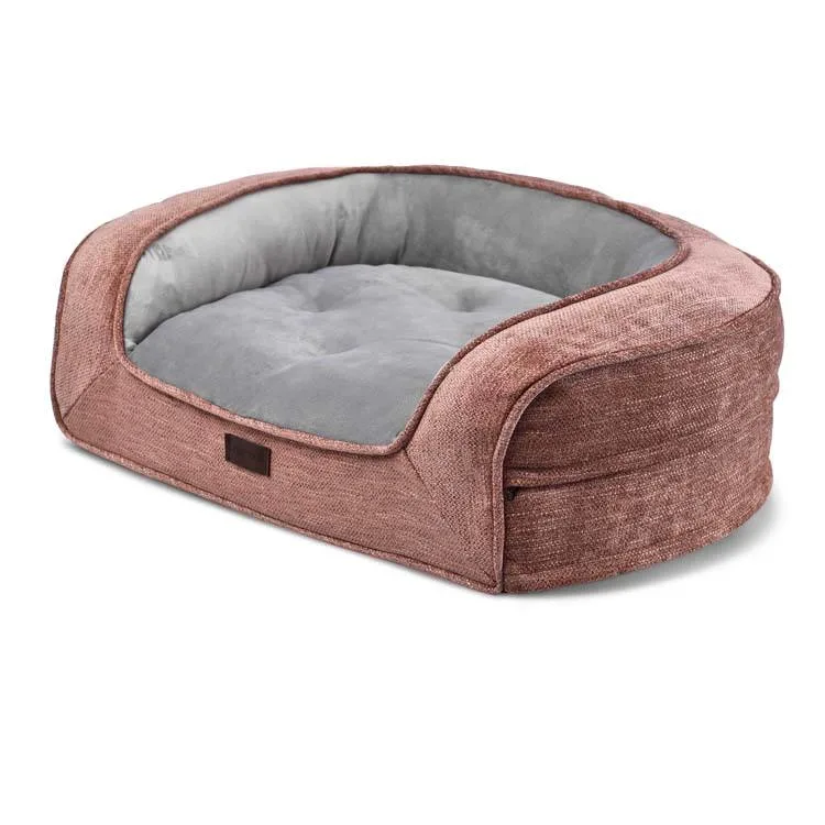 Pet Sofa Solid Orthopedic Memory Foam Luxury Pet Bed Washable Large Cushion Lounge Dog Bed with Non-Slip Bottom