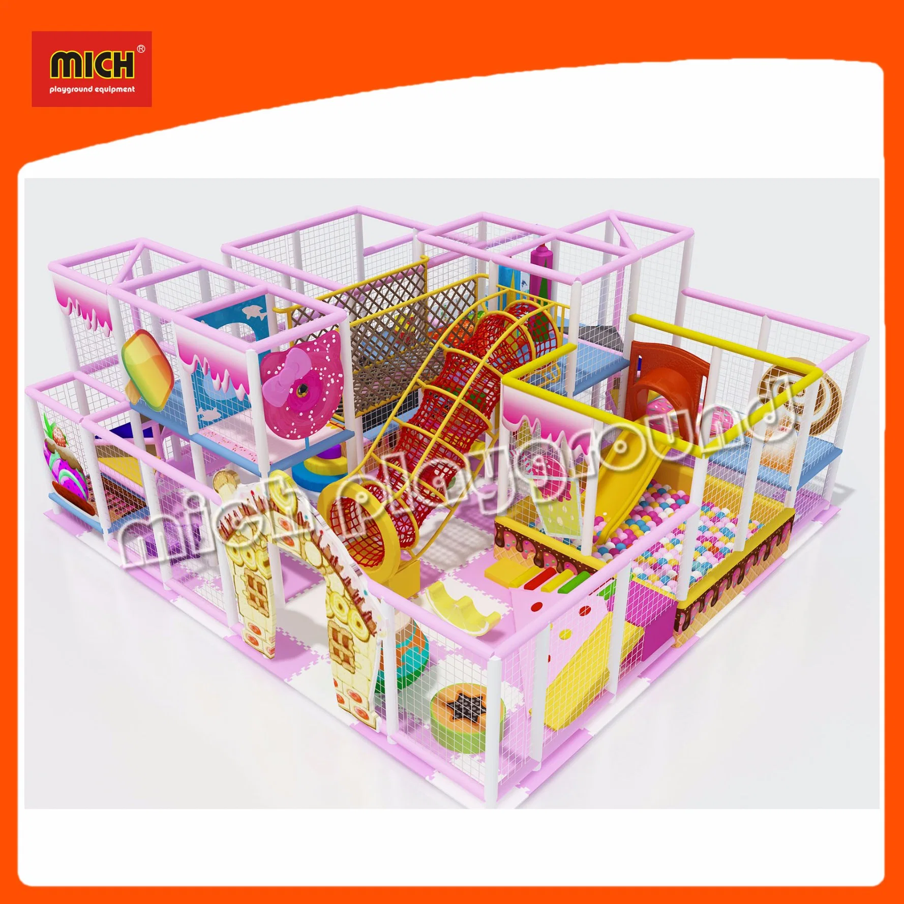 Colorful Children Indoor Play Equipment with Bridge Ball Pool