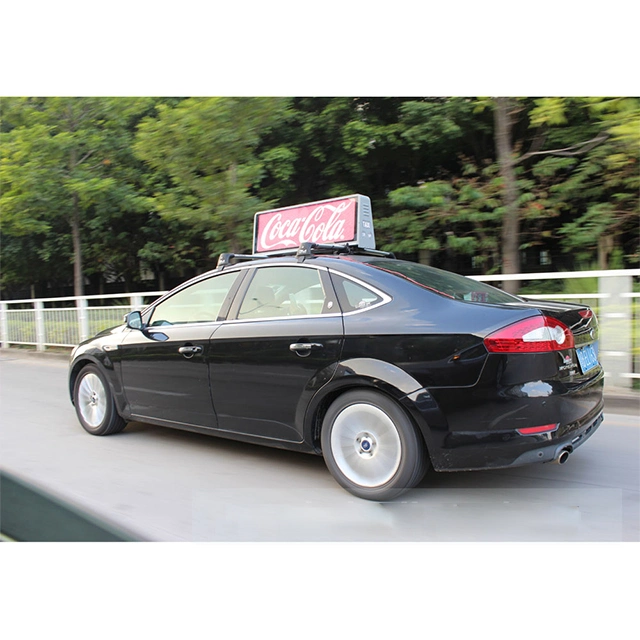 P3 P4 P5 Outdoor HD Advertising Two Double Side Car Roof Screen 4G WiFi Control Taxi Top LED Display