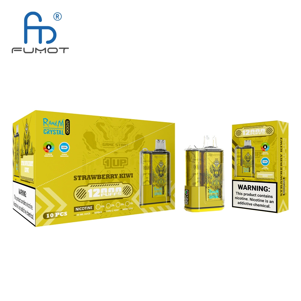 En gros Randm Vape Fumot Crystal 12000 bouffées 0/2/3/5% de nicotine avec Kit d'afficheur E pour allume-cigare