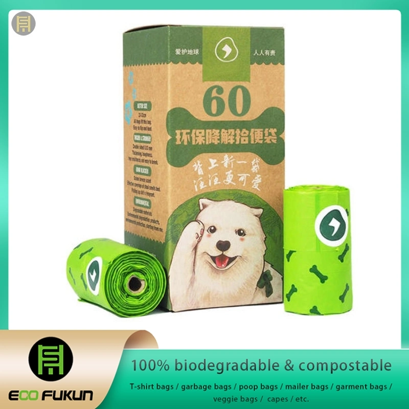 Bioplásticos Poo bolsa, bolsa de caca de la base de almidón, Mayorista/Proveedor de perro