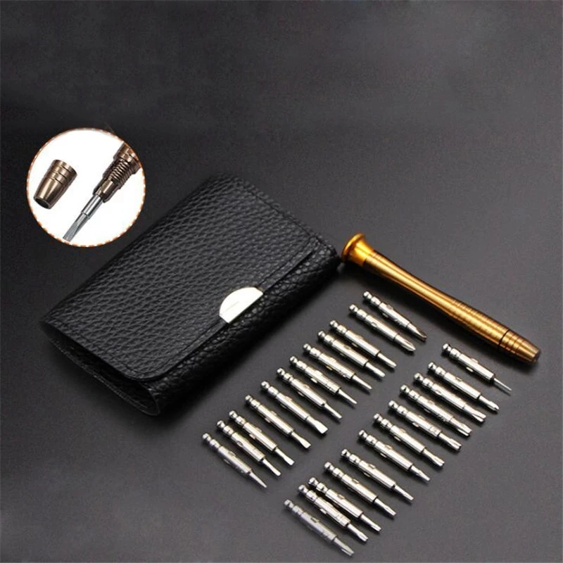 Mini Präzisions-Schraubendrehersatz 25 in 1 elektronischer Torx-Schraubendreher Öffnen Reparatur Tools Kit für iPhone Kamera Uhr Tablet PC