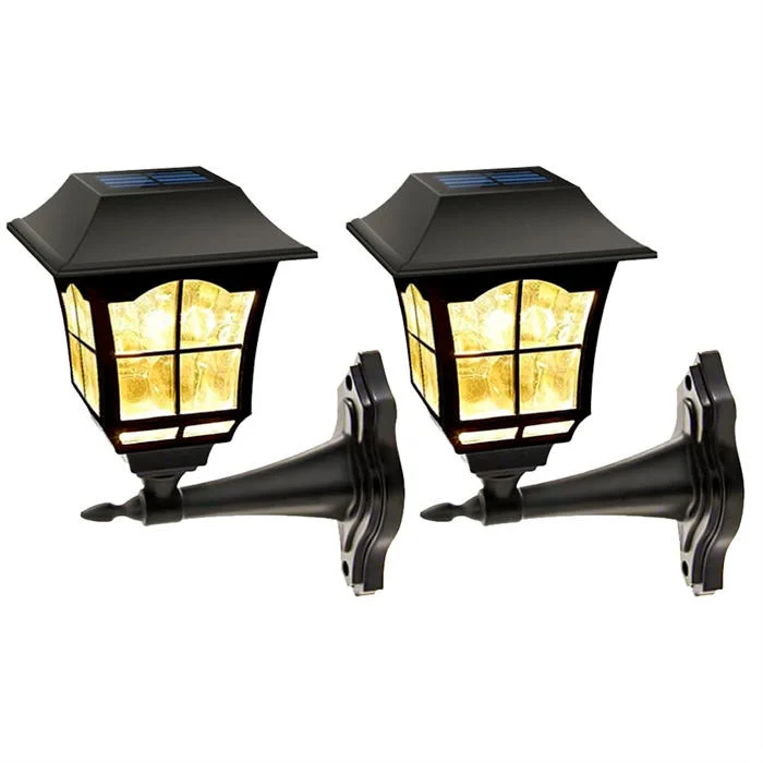 Mur solaire Lantern Outdoor Noël lumières solaires mur 15 lumens bougeoir