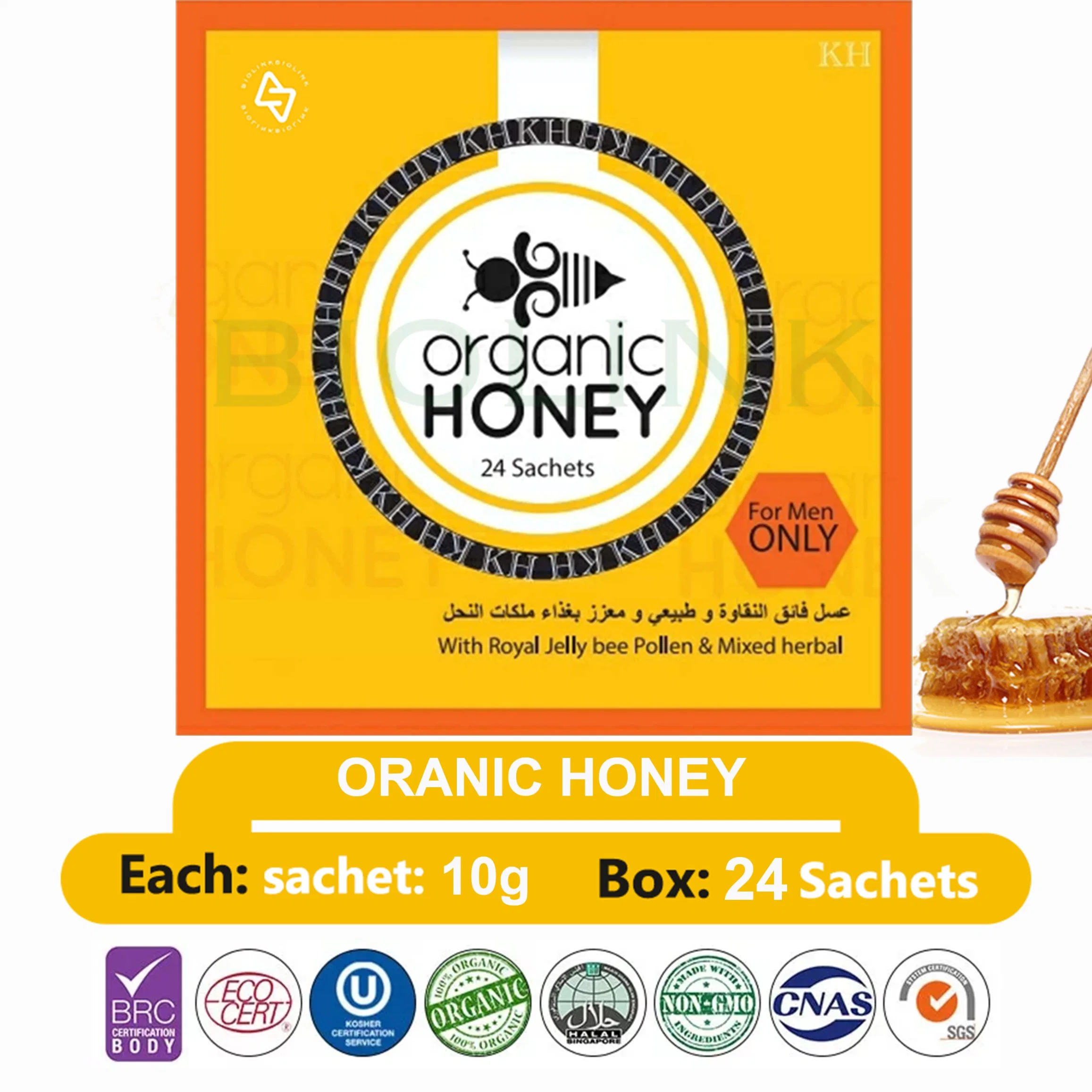 Biolink Sweet Taste Organic and Energetic Royal Honey for Men with 24 Sachets (10 grammes)