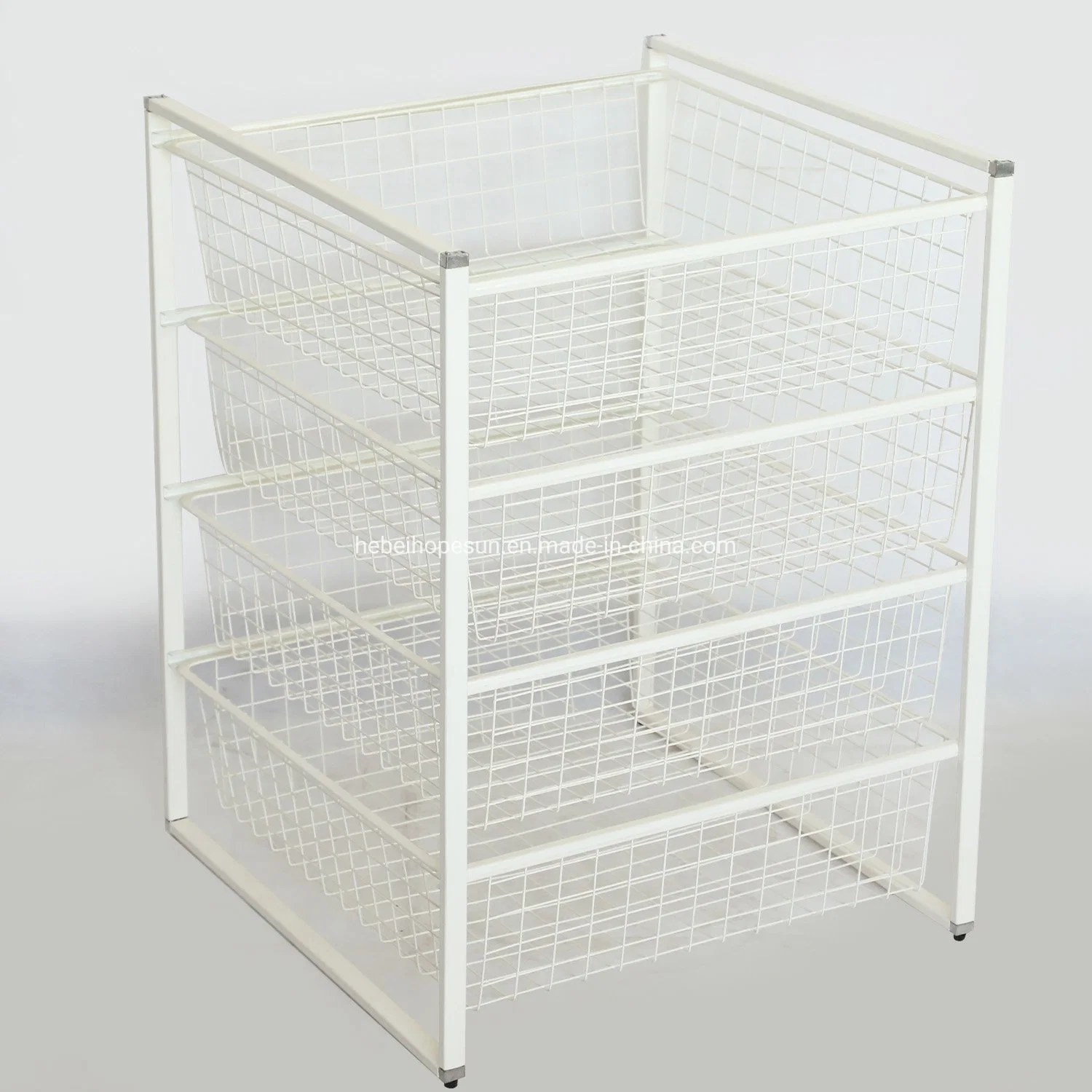 Steel Metal Wire Mesh Basket for Storage with White Color