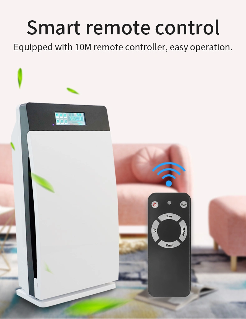 Original Factory CE RoHS FCC 5million Negative Ion UV Sterilization Ozone Disinfection Smart Monitor Air Purifier