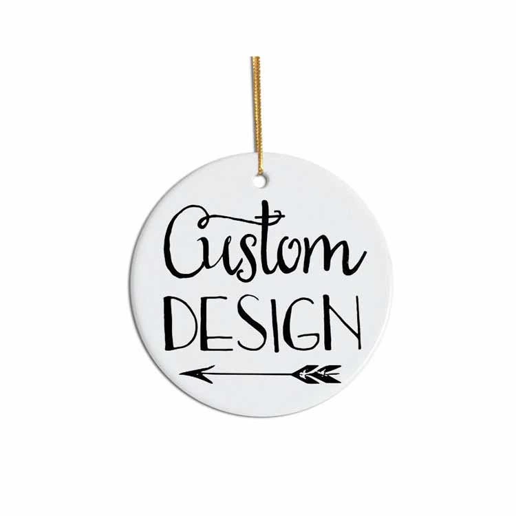 3 Inch Round Circle Flat Custom Sublimation Blank Ceramic Christmas Ornaments