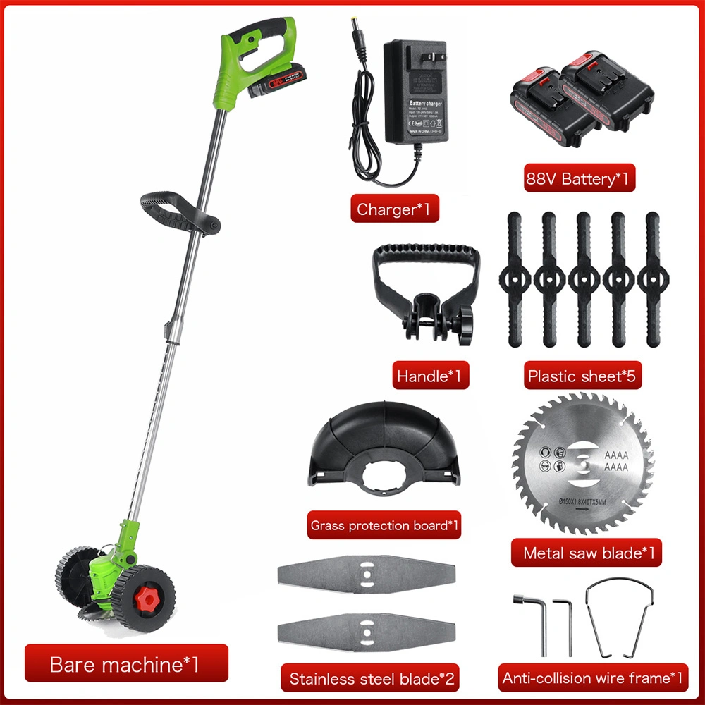 مرج كهربائي جزازة العشب 21V 2000mAh ليثيوم أيون لاسلكية شحن مرج طقم الجزازة أدوات الحديقة 21 فولت مرج كهربائي لاسلكي جزازة العشب