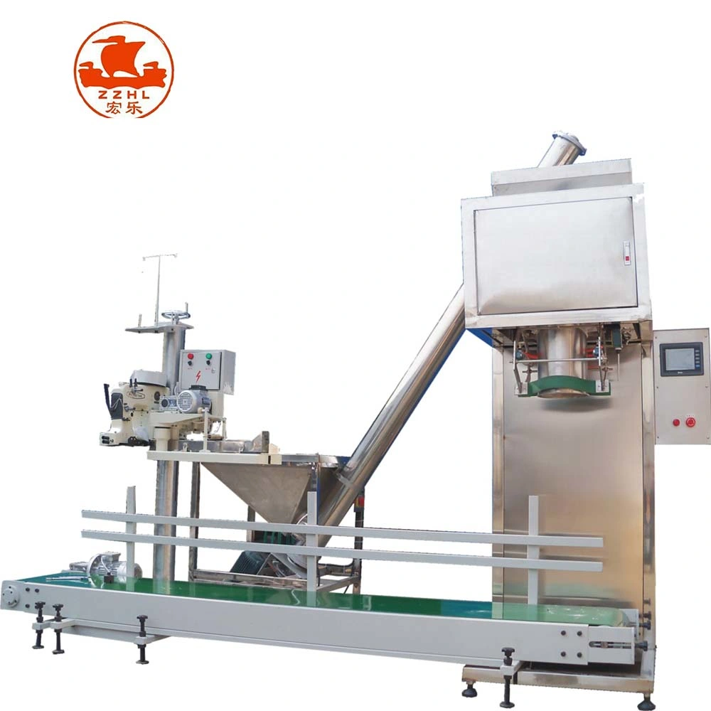 Semi Automatic 10kg 15kg 20kg 25kg 50kg Close Big Bag Powder Weighing Filling Packing Machine with Load Cell and Bag Clamp