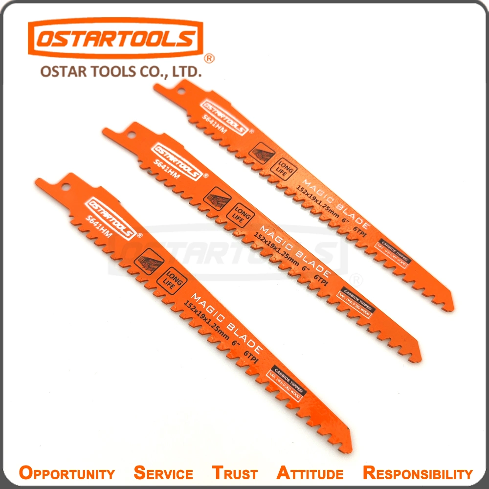 6inch (152mm) X6tpi Tct Sabre Saw Blades Use for Wood with Nail etc