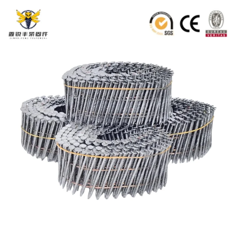 High quality/High cost performance . 099" Wooden Pallet Framing Wire Coil Nails 15 Degree Galvanized Coil Nails 11/4 Collated Common Coil Roofing Nail