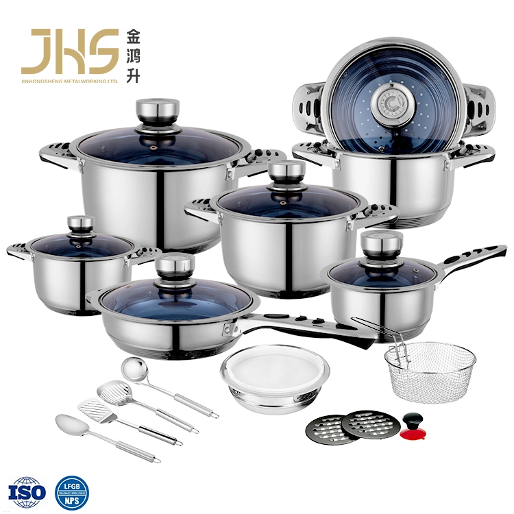 OEM South Africa Senegal Hot 16 24PCS Cooking Pot Stainless Steel Cookware Set