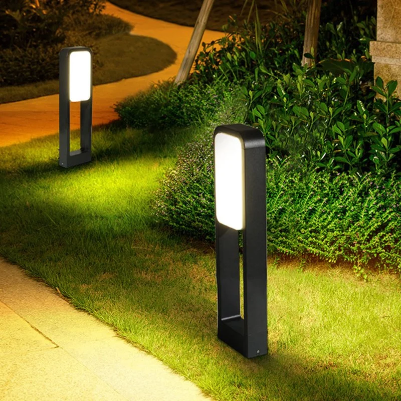 Resistente al agua 12W pilar montado negro Shell Pathway decoración de aluminio paisaje Luz LED de jardín