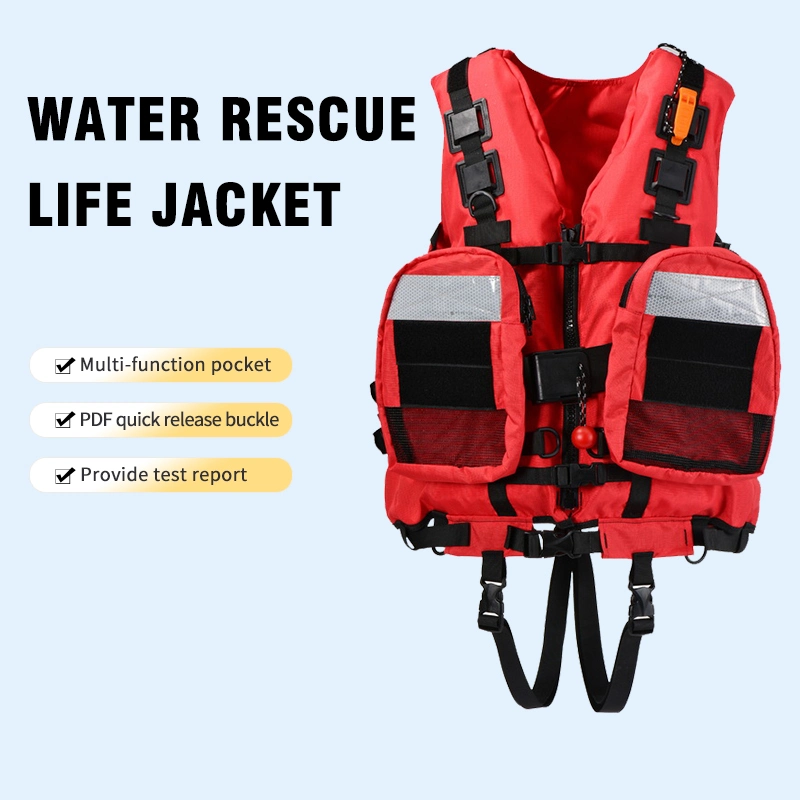 Thicken Large Buoyancy Red Life Jacket Vest with Solas