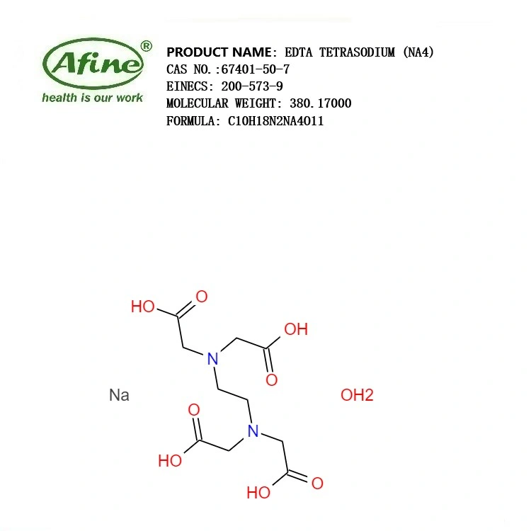 CAS 67401-50-7 EDTA Tetrasodium (NA4) / ácido etilenodiaminotetraacético SAL de Tetrasodium /edetate Tetrasodium / EDTA-Na4 / EDTA-4NA