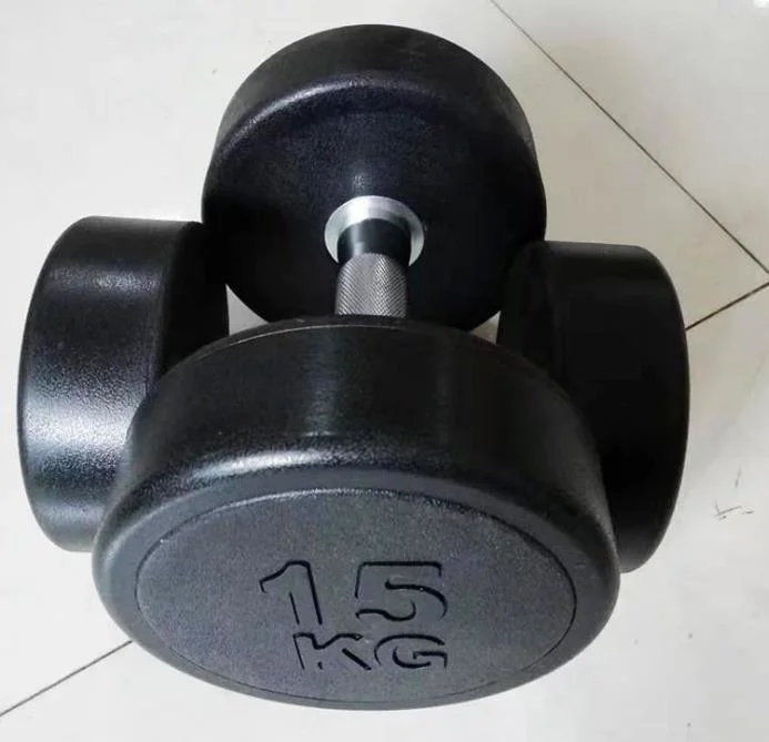 High quality/High cost performance  Commercial Gym Body Building Dumbbell 2.5kg-50kg Rubber Black Round Dumbbell Set