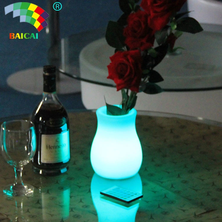 Batería recargable de polietileno LED inalámbrico Maceta portátil Lámpara de mesa de diseño