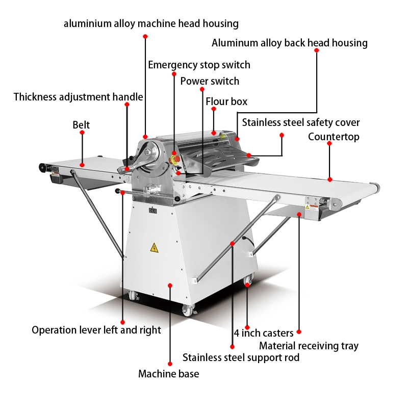 Commercial Kitchen Floor Type Bread Pastry Dough Sheeter for Bakery