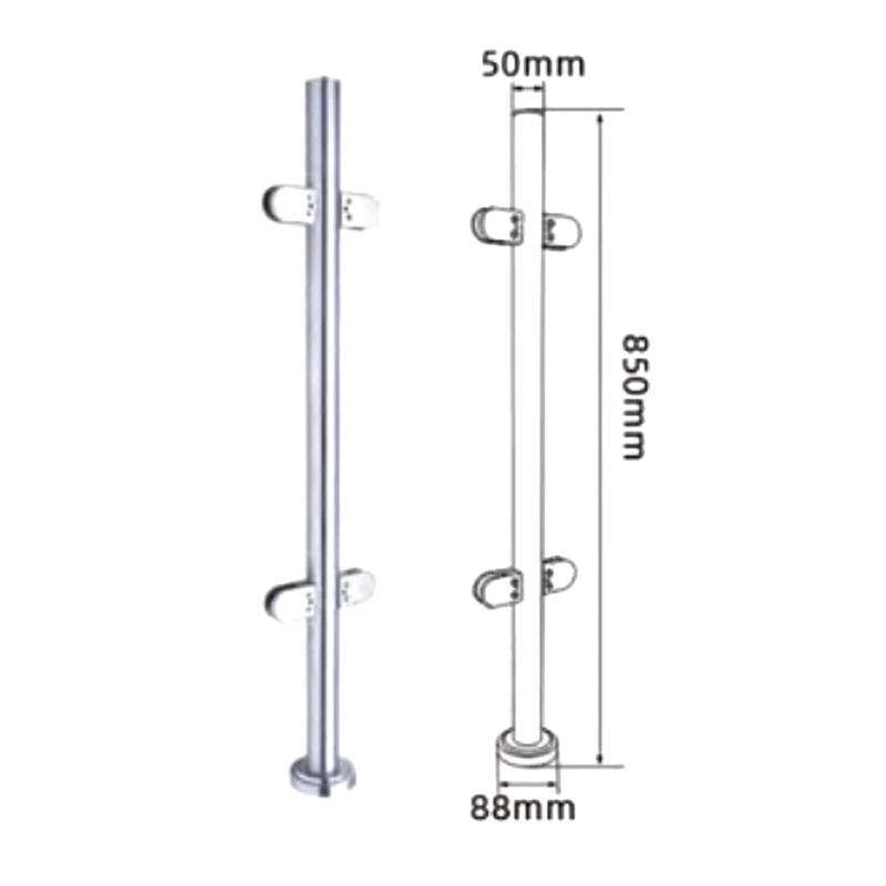 Stainless Steel Guardrail Post Balcony Staircase Guardrail Post