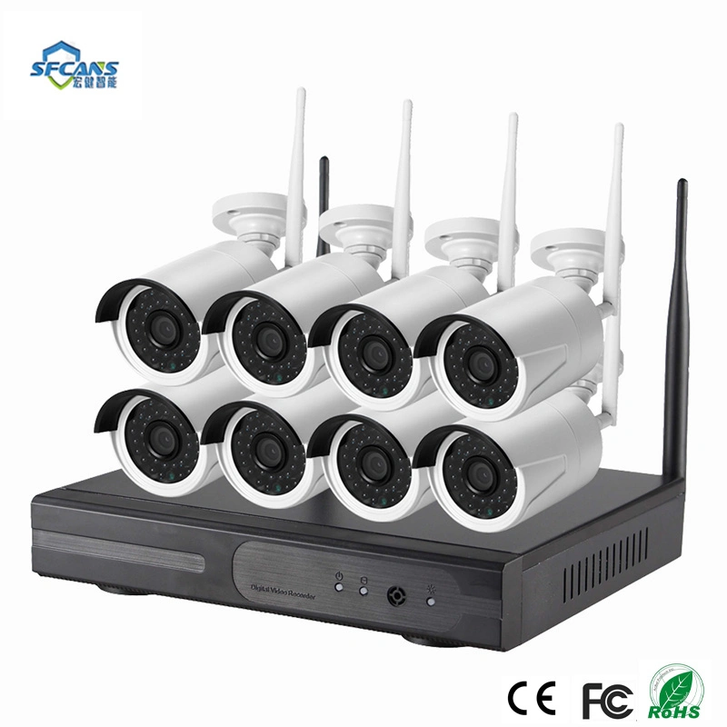 4CH /8CH Kit cámara inalámbrica con WiFi 1080P resistente al agua de las cámaras IP