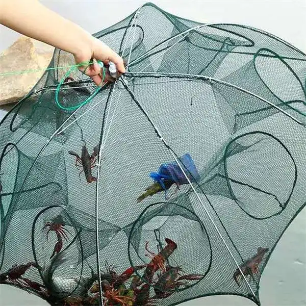 4-20 Hole Folding Portable Casting Crayfish Catcher Fish Trap Shrimp Catcher Tank Cage Net Fishing Net