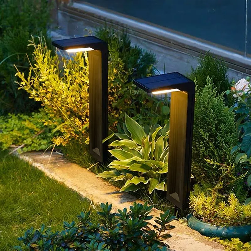 Solar Powered Outdoor Pathway Decoration Landscape Waterproof Lawn Lamp Solar Spot Lights LED Solar Bollard Garden Lights