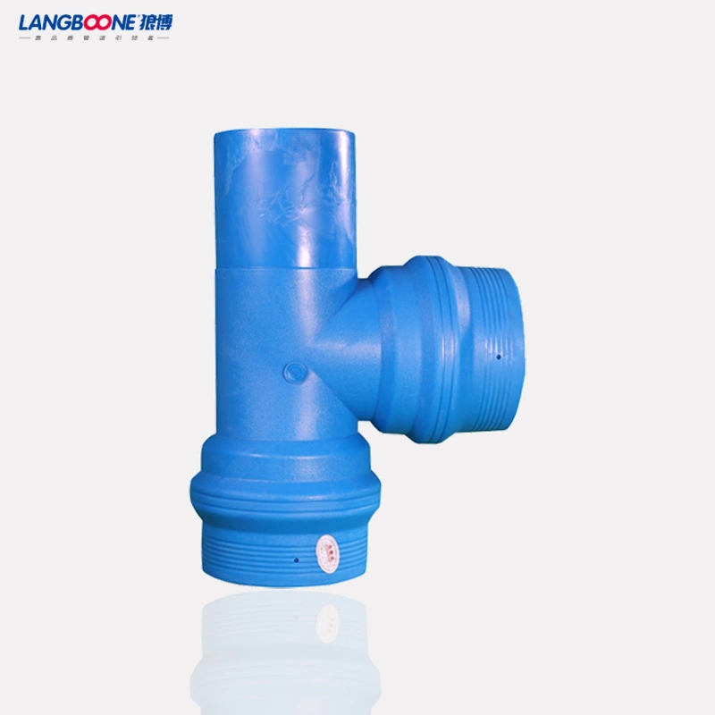 Plastic/PE/HDPE Electrofusion Socket Equal Tee Fitting Tapping Tee with Rubber Ring