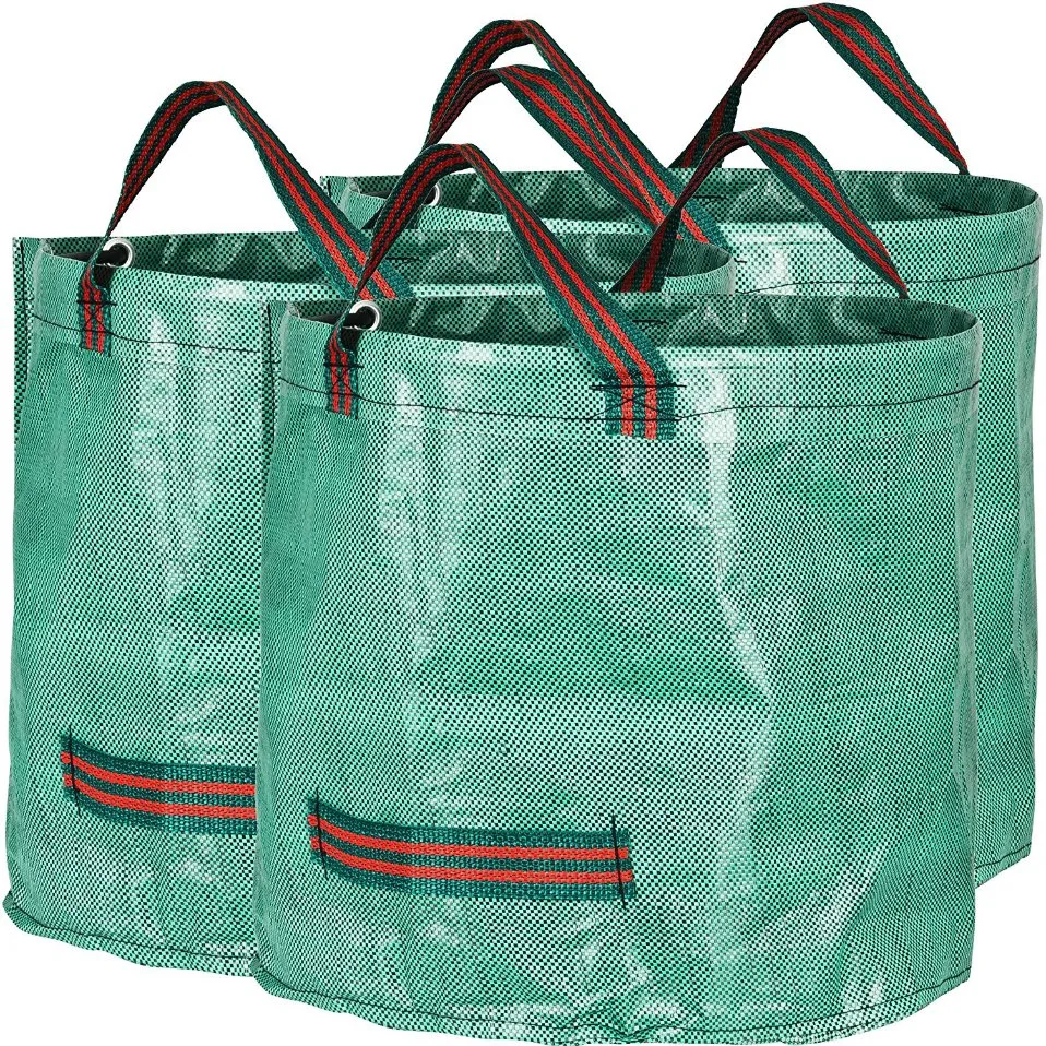 Waste Garden Bag 120L 150L Portable Canvas Gardening Leaf Waste Bag