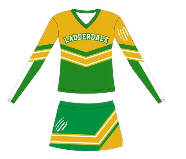 La impresión de sublimación personalizado servicio de OEM Lycra Mujer Cheerleading uniformes