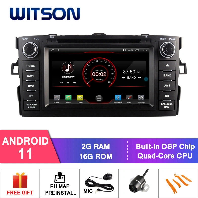 Witson Quad-Core Android 11 Car DVD Player for Toyota Auris 2007 2g RAM 16GB ROM