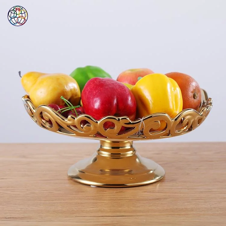 High Grade Gold Rimmed Ceramic Serving Fruit Plates