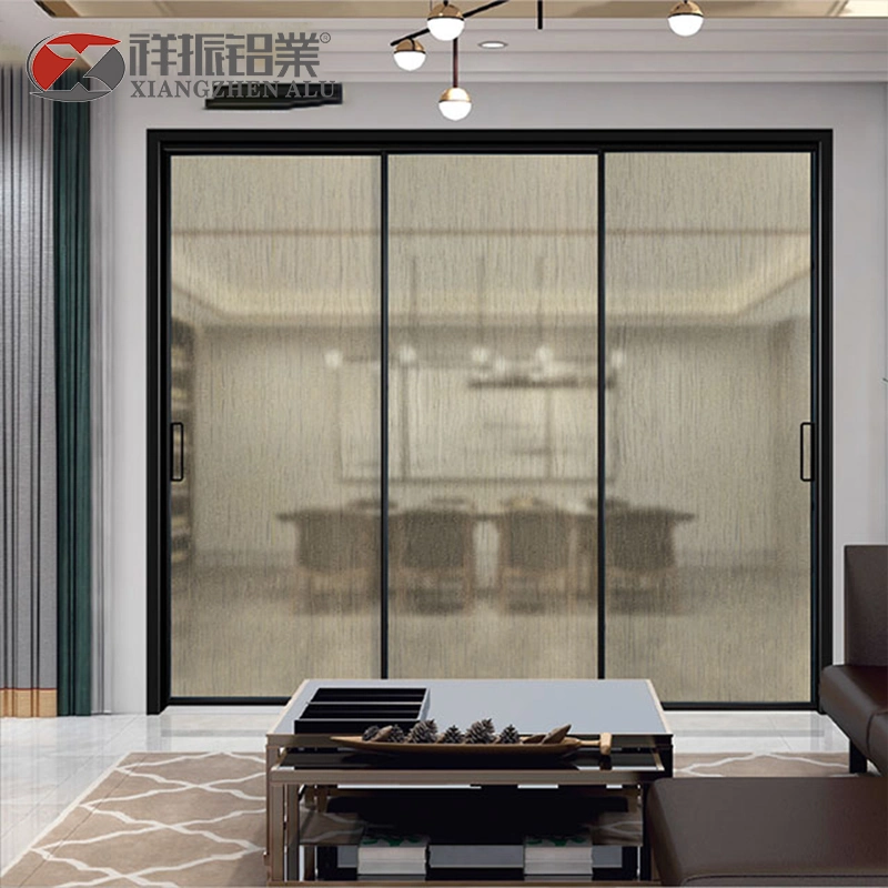 Factory Wholesale/Supplier Price Exterior Slim Frame Door Aluminum Frosted Glass Film Glass Good Design Bathroom Slide Doors