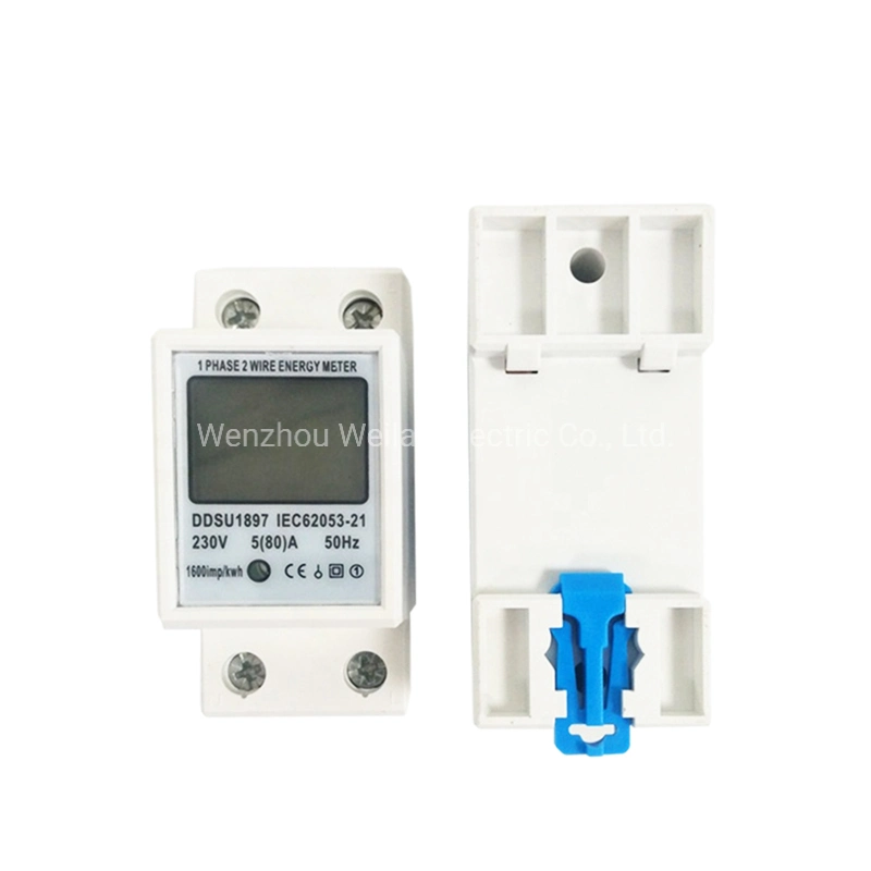 Digital Electric Energy Meter Single Phase DIN Rail Electricity Meter One Phase Two Wire Multifunction Electrical Meter