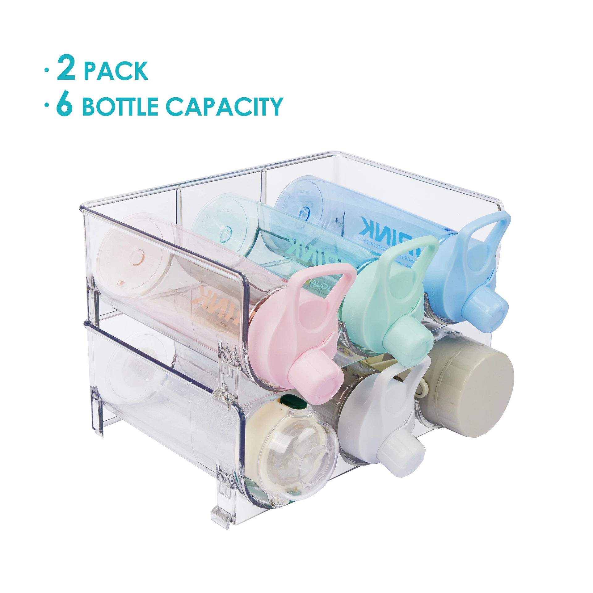 Nuevo refrigerador transfronterizo bebidas Caja de almacenamiento de botellas para mascotas de grado alimentario Botella de agua transparente Red Wine Storage Rack Wholesale/Supplier