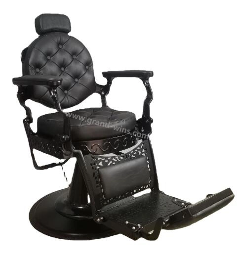 Nuevo Modelo al por mayor Oro aluminio hidráulico Reclining Hombre Barber silla